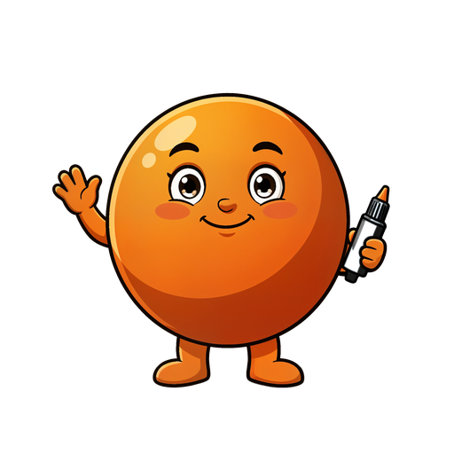 Bing, the Land of Bingo mascot — a friendly orange bingo ball waving a dauber